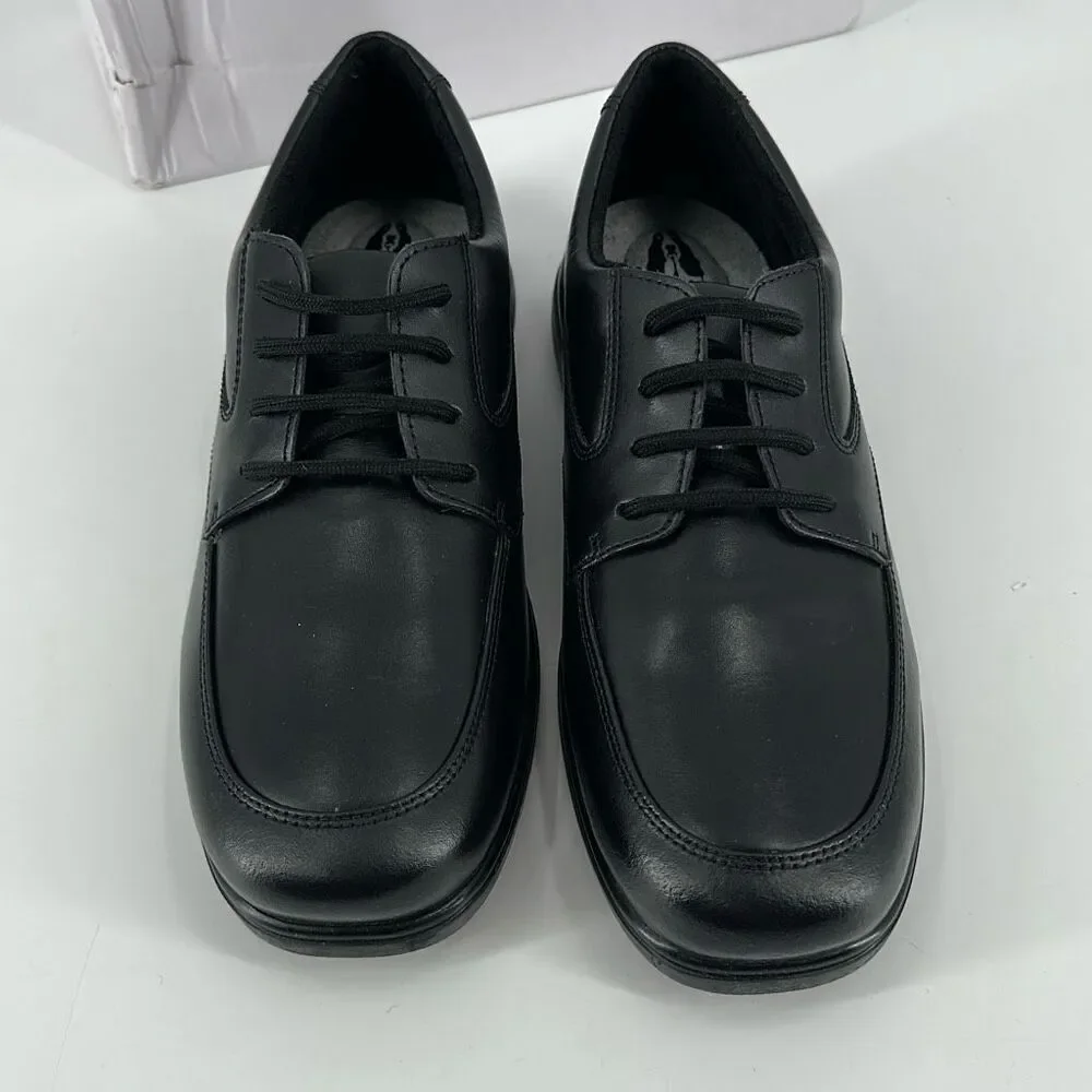 NIB Hush Puppies Ty Big Boys‎ Leather Lace Up Oxford Dress Shoes Black Size 6.5M